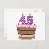 Alter 45 auf Geburtstagskuchen Postkarte (Vorne/Hinten)