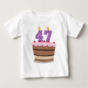 Alter 47 auf Geburtstagskuchen Baby T-shirt