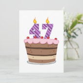 Alter 47 auf Geburtstagskuchen Karte (Stehend Vorderseite)