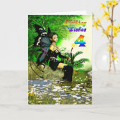 Alter 4 Geburtstagswünsche einer Fee Karte (Gelbe Blume)