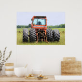Alter 4 Hecktraktor in einem Feld Poster (Küche)