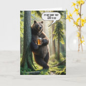 Alter 50. Geburtstagsbär mit Bier Karte (Gelbe Blume)