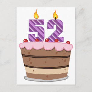 Alter 52 auf Geburtstagskuchen Postkarte