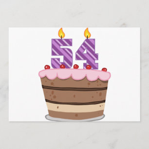 Alter 54 auf Geburtstagskuchen Karte