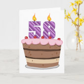 Alter 58 auf Geburtstags-Kuchen Karte (Gelbe Blume)