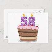 Alter 58 auf Geburtstagskuchen Postkarte (Vorne/Hinten)
