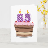 Alter 65 auf Geburtstagskuchen Karte (Gelbe Blume)