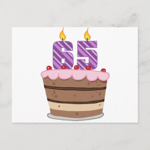 Alter 65 auf Geburtstagskuchen Postkarte