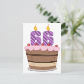 Alter 66 auf Geburtstagskuchen Postkarte (Stehend Vorderseite)