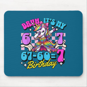 Alter 67-60=7 7. Geburtstag Einhorn Dabbing Mädche Mousepad
