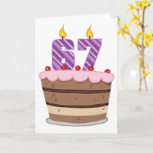 Alter 67 auf Geburtstags-Kuchen Karte (Gelbe Blume)
