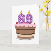 Alter 69 auf Geburtstagskuchen Karte (Gelbe Blume)