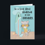 Alter 6 Great Grandson Birthday Beach Funny Raccoo Karte<br><div class="desc">Bereiten Sie sich frühzeitig auf die bevorstehende Feier zum 6. Geburtstag Ihres Urenkelns vor. Das Erste,  was Sie tun sollten,  ist,  Ihre Kopie dieser Karte zu bekommen,  um ihm zu geben,  sobald die lustige Feier beginnt.</div>