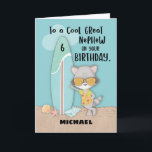 Alter 6 Great Nephew Birthday Beach Funny Raccoon Karte<br><div class="desc">Das wäre eine tolle und lustige Grußkarte,  um Ihrem großen Neffen zu schenken,  wenn er bald seinen 6. Geburtstag feiern kann. Auf der Vorderseite befindet sich eine Personalisierungsoption,  auf der man seinen Namen schreiben kann. Bestellen Sie jetzt Ihre Kopie davon und sind Sie bereit,  an seiner Feier teilzunehmen</div>