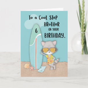 Alter 6 Schritte Bruder Geburtstag Strand Funny Ra Karte