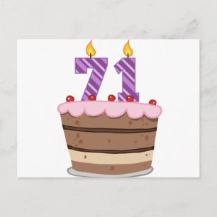 Alter 71 auf Geburtstagskuchen Postkarte