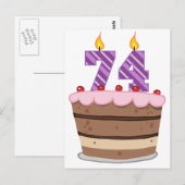Alter 74 auf Geburtstagskuchen Postkarte (Vorne/Hinten)