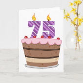 Alter 75 auf Geburtstagskuchen Karte (Gelbe Blume)