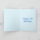 Alter 7, 7. Geburtstag, Spielzeugautos und Straße Karte (Innenseite)