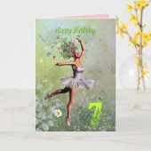 Alter 7, Blume Fee Geburtstagskarte Karte (Gelbe Blume)