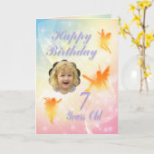 Alter 7, Blume Fee Geburtstagskarte Karte (Gelbe Blume)