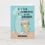 Alter 7 Grandnephew Birthday Beach Funny Raccoon Karte<br><div class="desc">Ihr lieber Enkelneffe werdet es sicherlich schätzen,  ihm diese lustige Karte für seinen bevorstehenden 7. Geburtstag zu schenken. Mit der Möglichkeit,  die Vorderseite mit seinem Namen zu personalisieren,  macht diese Karte noch spezieller als sie es bereits ist. Holt euch diese Karte jetzt!</div>