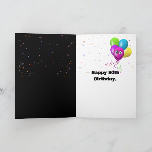 Alter 80. Geburtstag Spaß Karte (Innenseite)