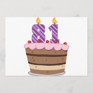 Alter 81 auf Geburtstags-Kuchen Karte