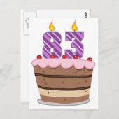 Alter 83 auf Geburtstagskuchen Postkarte (Vorne/Hinten)