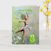 Alter 8, Blume Fee Geburtstagskarte Karte (Gelbe Blume)