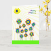 Alter 8, eine Happy Blume Card Karte (Gelbe Blume)