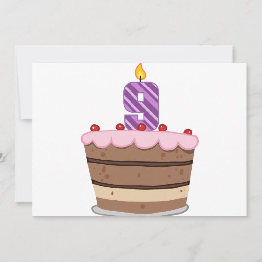 Alter 9 am Geburtstag Karte (Vorderseite)