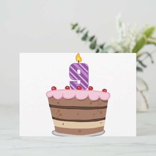 Alter 9 am Geburtstag Karte (Stehend Vorderseite)