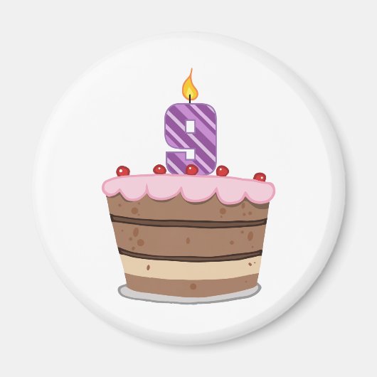 Alter 9 am Geburtstag Magnet (Vorne)