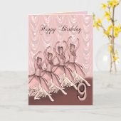 Alter 9, Ballerina Geburtstagskarte Karte (Gelbe Blume)