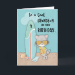 Alter 9 Grandson Birthday Beach Funny Cool Raccoon Karte<br><div class="desc">Früher als später wird dein Enkel neun Jahre alt. Vermeiden Sie den Ansturm auf eine Karte,  um ihm für seinen besonderen Tag zu schenken. Bereits heute können Sie sich diese lustige Raccoon-Karte bestellen,  die ihn zu einem glücklichen 9. Sommer Geburtstag begrüßt.</div>