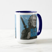 Alter, aber nicht harmloser Cyberpunk-Samurai-Bech Tasse (VorderseiteRechts)