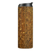 Alter abgenutzter Holzpaneel Thermosbecher (Nach links gedreht)