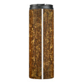 Alter abgenutzter Holzpaneel Thermosbecher (Rückseite)
