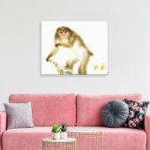 Alter Affe mit Kirsche im Herbst Leinwanddruck (Insitu (Wohnzimmer))