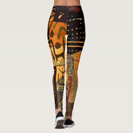 Alter afrikanischer Stoff Leggings (Rückseite)
