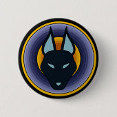 Alter ägyptischer Gott Anubis Logo-Knopf Button (Vorderseite)