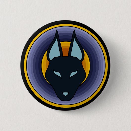 Alter ägyptischer Gott Anubis Logo-Knopf Button (Vorderseite)