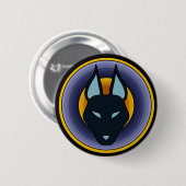 Alter ägyptischer Gott Anubis Logo-Knopf Button (Vorne & Hinten)