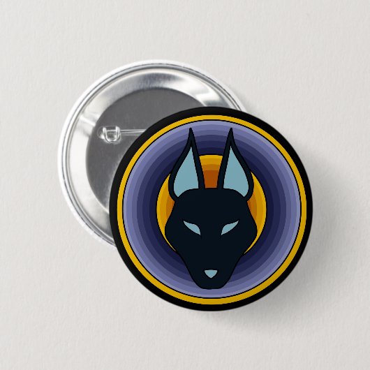 Alter ägyptischer Gott Anubis Logo-Knopf Button (Vorne & Hinten)