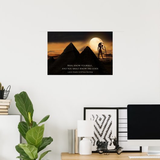Alter ägyptischer Gott Thoth, Pyramiden und Prover Poster (Heimbüro)