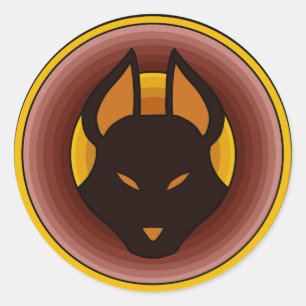 Alter ägyptischer Gott Wepwawet Logo-Aufkleber Runder Aufkleber