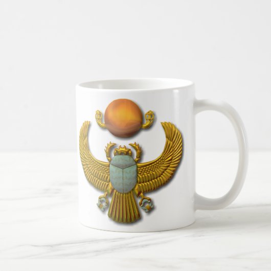 Alter ägyptischer heiliger Scarabäus - Gold Kaffeetasse (Rechts)