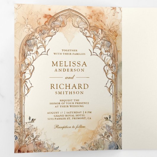 Alter ägyptischer Pyramidenbogen Dreifach Gefaltete Einladung (Innen Erste Seite)