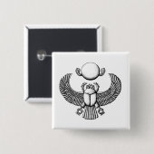 Alter ägyptischer Scarabäus Schwarzweiss Button (Vorne & Hinten)